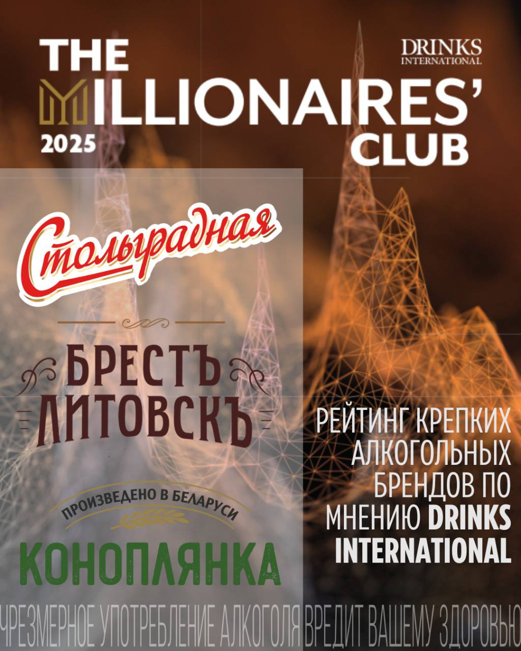 Мировое признание: бренды «Стольградная», «Брест-Литовскъ» и «Коноплянка» в рейтинге The Millionaire's Club 2025! | Наши последние новости