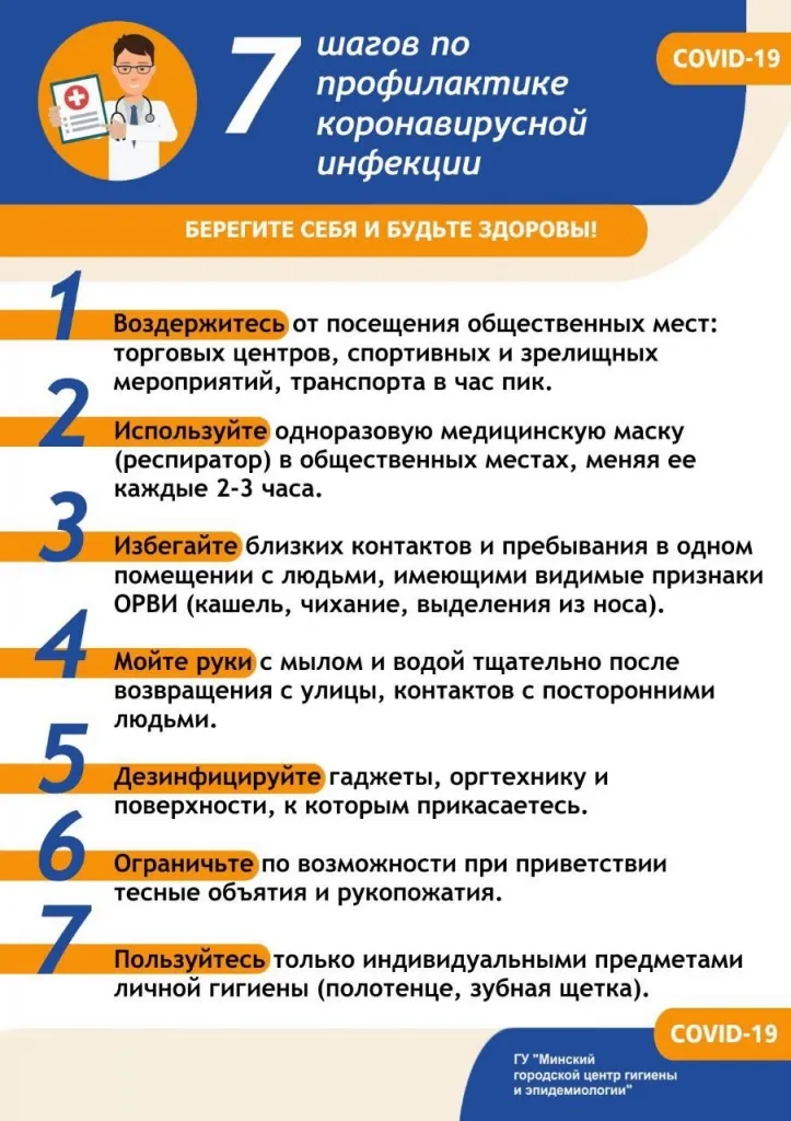 Профилактика коронавирусной инфекции! | Объявления