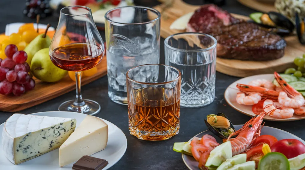 Сочетания крепких алкогольных напитков с блюдами